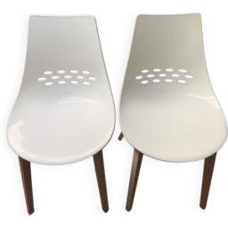 Lot de 2 chaises Calligaris blanches blanc 47x47x85