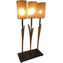 Trio de lampes jonc de mer "Mis en demeure marron 40x20x70