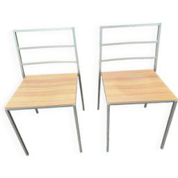 Lot de 2 chaises Calligaris bois 44x38x77