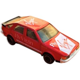Voiture miniature Saab 9000 Fly Virgin 1985 Corgi Made in G.T Britain rouge 0x0x0