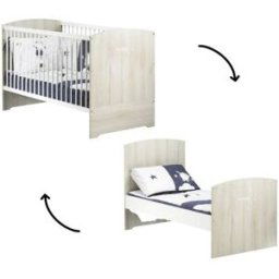 Baby Price Lit bébé évolutif Little Big Bed Smile hêtre cendré (70 x 140 cm)