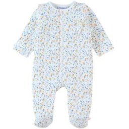 Noukie's Pyjama léger fleuri en jersey gaufré écru (6 mois)