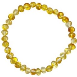 France Minéraux Bracelet Ambre Jaune - Pierres Pépites