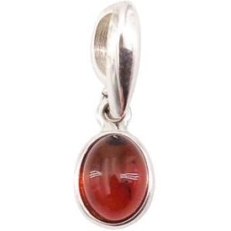 France Minéraux Pendentif Ambre "Camille" - Ovale - Argent 925