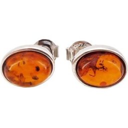 France Minéraux Boucles d'Oreilles Ambre "Camille" - Argent 925