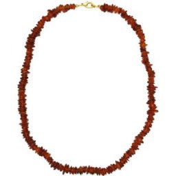 France Minéraux Collier Ambre Cognac - Baroque - 46cm