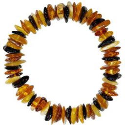 France Minéraux Bracelet Ambre Multicolore - Baroque 19cm