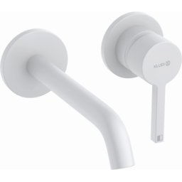Kludi NOVA FONTE Pura 180 mur mitigeur lavabo 202445315 blanc mat, raccord encastré