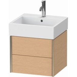 XViu Duravit vasque XV43330B112 48,4 x 39,7 x 45,4 cm, chêne brossé, 2 tiroirs, champagne mat