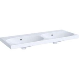 Geberit Acanto double vasque 500628018 120 x 48,2 cm, avec trop-plein, sans trou pour robinetterie, blanc KeraTect