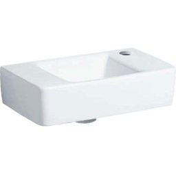 Geberit Renova Plan lave-mains 272142600 40x25cm, blanc avec KeraTect, avec trou pour robinet, sans chevauchement.