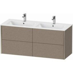 XViu Duravit vasque XV41290B111 128x48x56cm, 4 tiroirs, suspendu, champagne mat, chêne cachemire