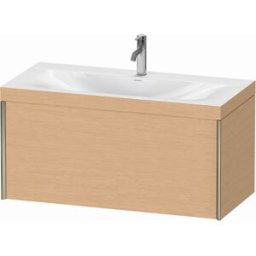 Duravit XViu Meuble XV4611OB112C 100x48cm, 2000 gigogne, 2000 trou de coulée, champagne mat, Cadres C, chêne brossé