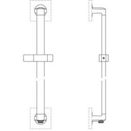 Ideal Standard A1527AA 600 mm, avec coude de raccordement mural intégré, chromée