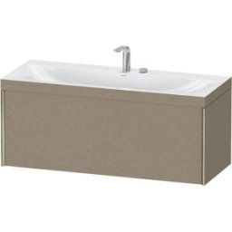 XViu Duravit vasque XV4612EB111C 120x48cm, 2000 , 2 trous pour robinetterie, champagne mat, Cadres C, chêne cachemire