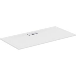Ideal Standard Flat New receveur de douche rectangulaire T4477V1 garniture de vidange avec couvercle, 140 x 70 x 25 cm, blanc soie