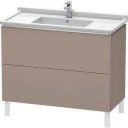 L-Cube Duravit vasque LC661004343 102 x 46,9 cm, basalte mat, 2 coulissants, debout