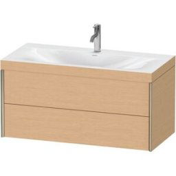 XViu Duravit vasque XV4616OB112C 100x48cm, 2 tiroirs, 2000 , champagne mat, Cadres C, chêne brossé