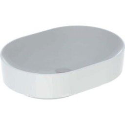 Geberit VariForm poser 500774012 55x40cm, sans trou pour robinetterie, trop-plein, elliptique, blanc