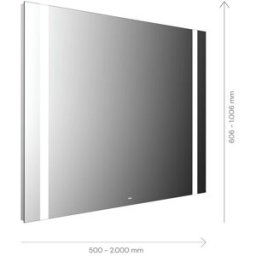 Miroir lumineux Emco Mi 500 LED 110160010060100 1600 x 1006 mm, avec 2 découpes de lumière continue à gauche et à droite