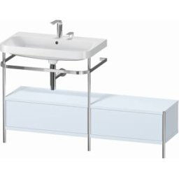 Combinaison lavabo pour meuble Duravit Happy D.2 Plus HP4862E9797 140x49cm, avec console en métal, 2 trous pour robinetterie, finition satinée bleu clair