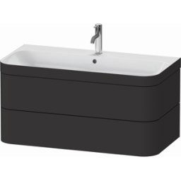Duravit Happy D.2 Plus meuble sous-lavabo HP4638O8080 97,5 x 49 cm, 1 trou pour robinetterie, graphite super mat, 2 tiroirs