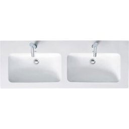 Duravit Me by Starck meuble double vasque 2336133200 130x49cm, 2 trous de robinetterie, avec trop-plein, banque de trous de robinetterie, blanc satiné mat