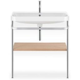 Duravit Happy D.2 Plus combinaison lavabo pour meuble HP4837O7171 77,5 x 49 cm, 1 trou pour robinetterie, chêne méditerranéen, avec console en métal