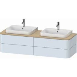 Duravit Happy D.2 HP4974B9797 40,8 x 160 x 55 cm, 4 tiroirs, pour Vasques à poser , des deux côtés, Vasques à poser bleu clair Vasques à poser