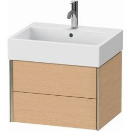 XViu Duravit vasque XV43340B112 58,4 x 39,7 x 45,4 cm, chêne brossé, 2 tiroirs, champagne mat