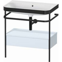 Combinaison lavabo pour meuble Duravit Happy D.2 Plus HP4742N9797 77,5 x 49 cm, sans trou pour robinetterie, finition bleu clair satiné, avec console en métal