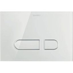 Duravit Plaque de déclenchement DuraSystem WD5002012000 22,98 x 15,7 cm, verre blanc , pour WC