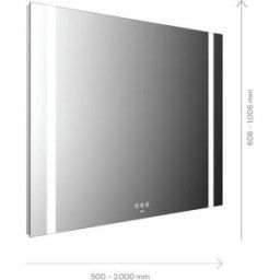 Miroir lumineux Emco Mi 500+ LED 110090008060300 900 x 806 mm, avec 2 découpes de lumière continue à gauche et à droite