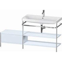 Combinaison lavabo Duravit Happy D.2 Plus HP4848O9797 160 x 49 cm, 1 trou pour robinetterie, finition bleu clair satiné, avec console en métal