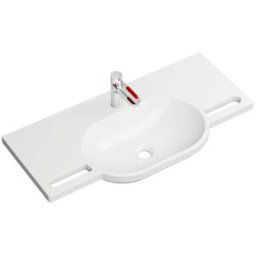 Hewi set de lavabo en fonte minérale 950.19.00884 avec mitigeur lavabo , umbra, avec trou pour robinetterie, sans trop-plein, blanc