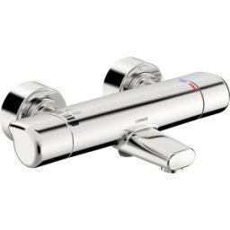 thermostat de Hansacare match0 08717100 AP, raccords en S recouverts, saillie 168 mm, chrome