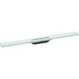 Hansgrohe RainDrain Flex caniveau de douche 56052700 90cm, kit de finition, peut être raccourci, pour montage mural, blanc mat