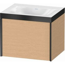 XViu Duravit vasque XV4609NB212P 60x48cm, 2000 , sans trou pour robinet, noir mat, Cadres P, chêne brossé