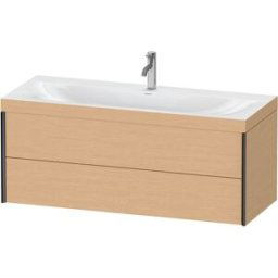 XViu Duravit vasque XV4617OB212C 120x48cm, 2 tiroirs, 2000 , noir mat, Cadres C, chêne brossé