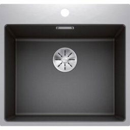 Blanco SUBLINE 500-IF / ASteelFrame évier 524113 54,3x51cm, PuraDur anthracite, installation par le dessus, sans télécommande de vidange