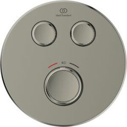 Ideal Standard Navigo thermostat de douche encastré A7296GN rond, 2 sorties, kit de montage final, tempête argentée