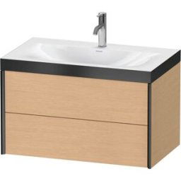XViu Duravit vasque XV4615OB212P 80x48cm, 2 tiroirs, 2000 , noir mat, Cadres P, chêne brossé