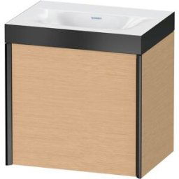 XViu Duravit vasque XV4630NB212P 45x33,3cm, 2000 , gauche, sans trou pour robinet, noir mat, Cadres P, chêne brossé