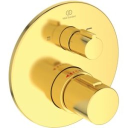 Ideal Standard T100 kit de montage A5815A2 pour thermostat de bain encastré, kit 2, sécurité intrinsèque, or brossé