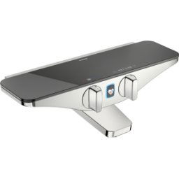 bain Hansaemotion 5864217284 AP, fonctionnement sur batterie, verre de sécurité, inverseur intégré avec obturateur, chrome / gris