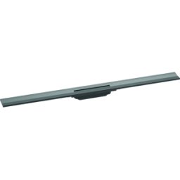 Hansgrohe RainDrain Flex caniveau de douche 56053340 100cm, kit de finition, peut être raccourci, pour montage mural, chrome noir brossé