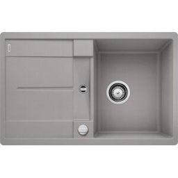 Blanco évier 519082 77 x 49 cm, PuraDur alumetallic, réversible, télécommande de vidange avec commande rotative