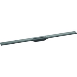 Hansgrohe RainDrain Flex caniveau de douche 56054340 120cm, kit prêt à l'emploi, raccourcissable, pour montage mural, chrome noir brossé