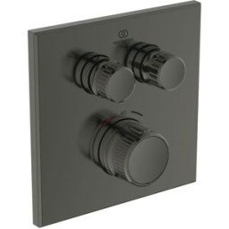Ideal Standard Navigo kit de finition A7302A5 carré, 2 retraits, pour thermostat de douche à encastrer, gris magnétique