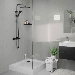 Hansgrohe Vernis Shape 240 1jet Colonne de douche thermostatique 26429670 EcoSmart, noir mat